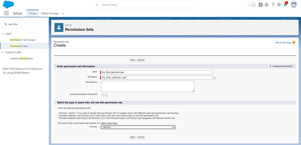 Salesforce permission sets